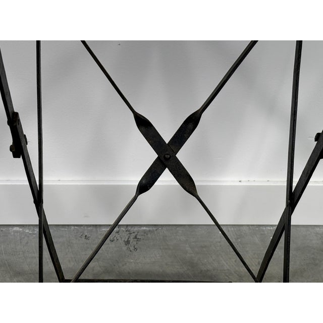 Antique c.1920's French Folding Steel Tray Table With Scrollwork For Sale - Image 9 of 11