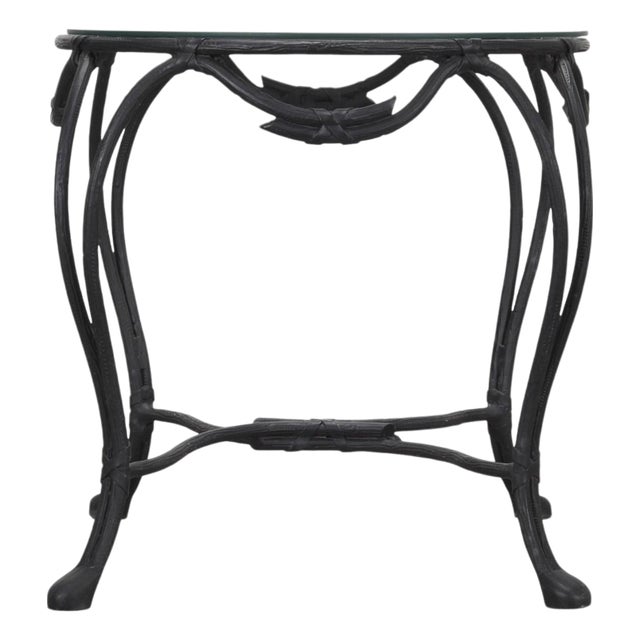 Rose Tarlow Style Twig Iron Faux Bois Garden Drinks Table For Sale