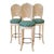 Vintage Coastal Regency Cerused Carved Shell Scalloped Back Barstool’s-Set of Three For Sale