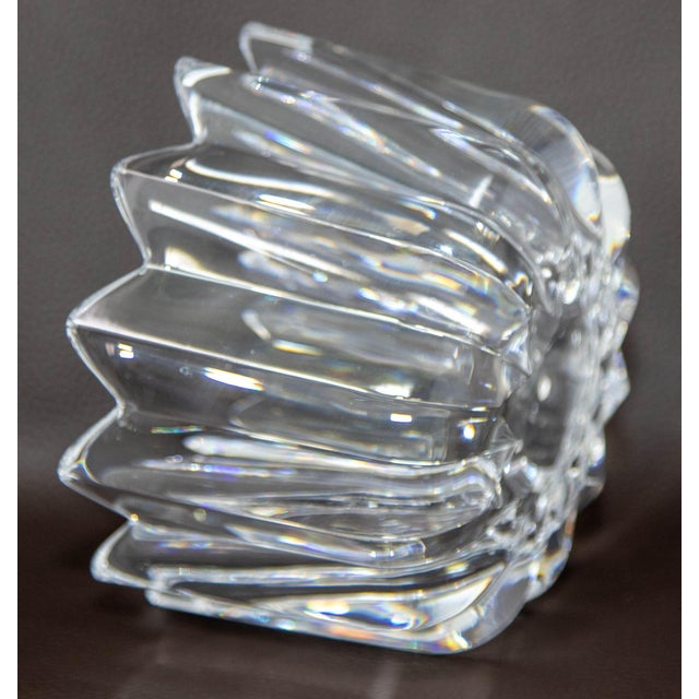 Glass Orrefors Crystal Fleur Crown Bowl by Jan Johansen Sweden 1970s For Sale - Image 7 of 12