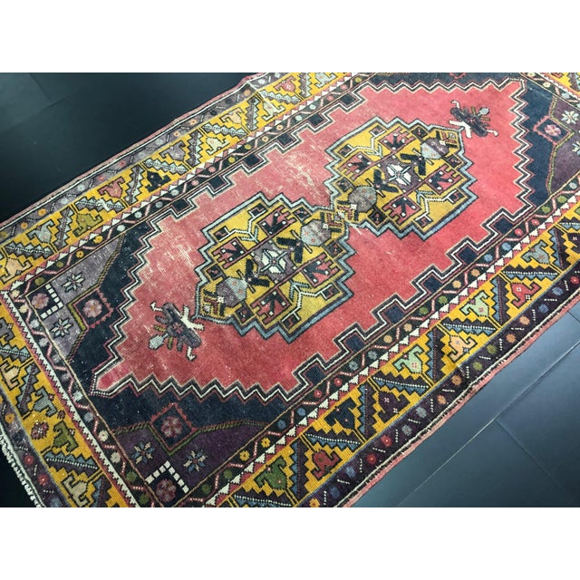 Red Vintage Turkish Anatolian Handmade Multicolor Rug For Sale - Image 8 of 11