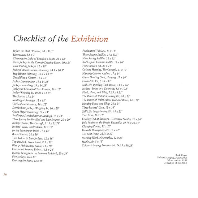 "Henry Koehler: Elegant Impressions of Turf and Field" 2003 Peralta-Ramos, Lorian For Sale - Image 4 of 12