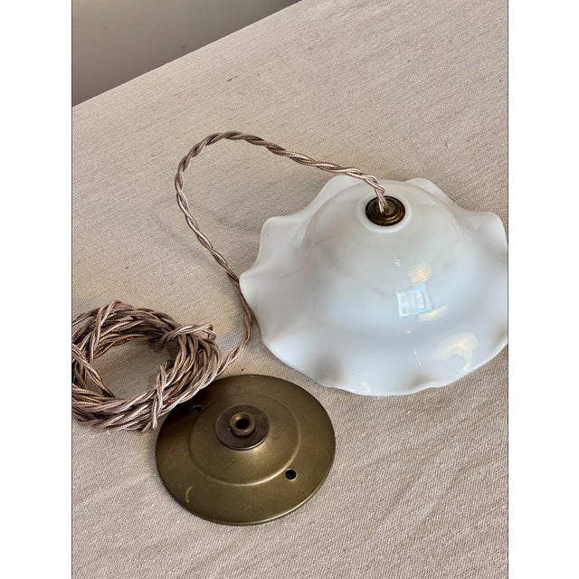 Early 20th Century 1900s Antique Decorative Glass Shade Pendant For Sale - Image 5 of 5