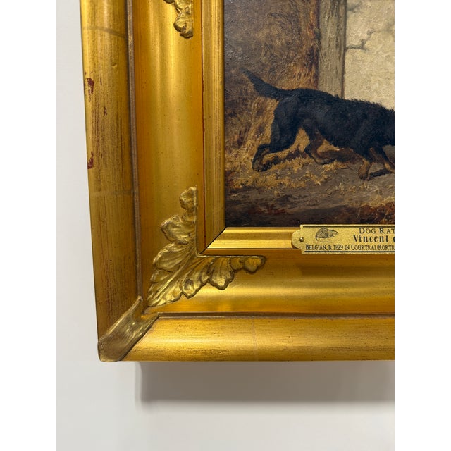 Mid 19th Century Vincent De Vos (Belgian, 1829–1875) "Dog Ratting" Hunting Portrait For Sale - Image 5 of 9