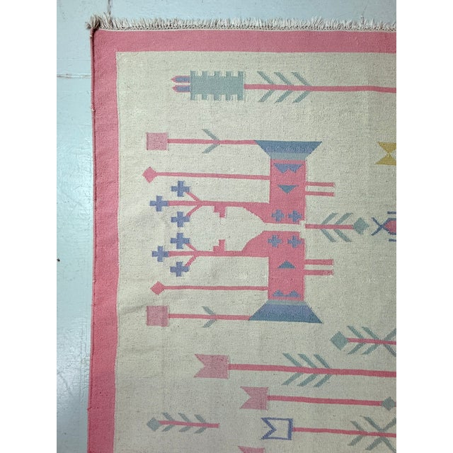 Vintage Folk Art Kilim Rug in Wool and Cotton, Poland, 1970s For Sale - Image 16 of 18