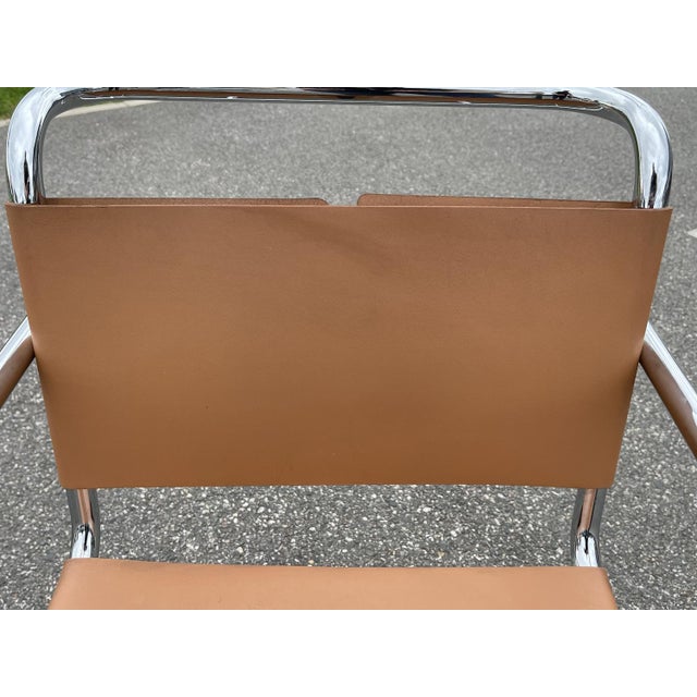 Tubular Chrome & Leather MR20 Armchair by Ludwig Mies Van Der Rohe, Italy, 1980s For Sale - Image 10 of 18