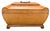 Vintage leather decorative box with a distinctive architectural form, rolled sides, and gilt tooled borders. The hinged...