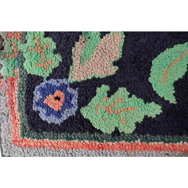 1900s Handmade Antique American Hooked Rug 2.1' X 5.5' For Sale - Image 4 of 11