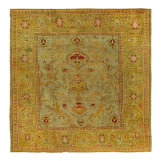 Antique Zabihi Collection Turkish Square Oushak Rug - 12' x 12'2" For Sale