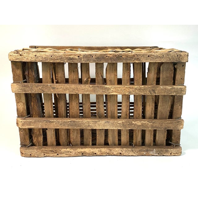 1900s Felix Potin Wicker Wine Crate For Sale - Image 10 of 11