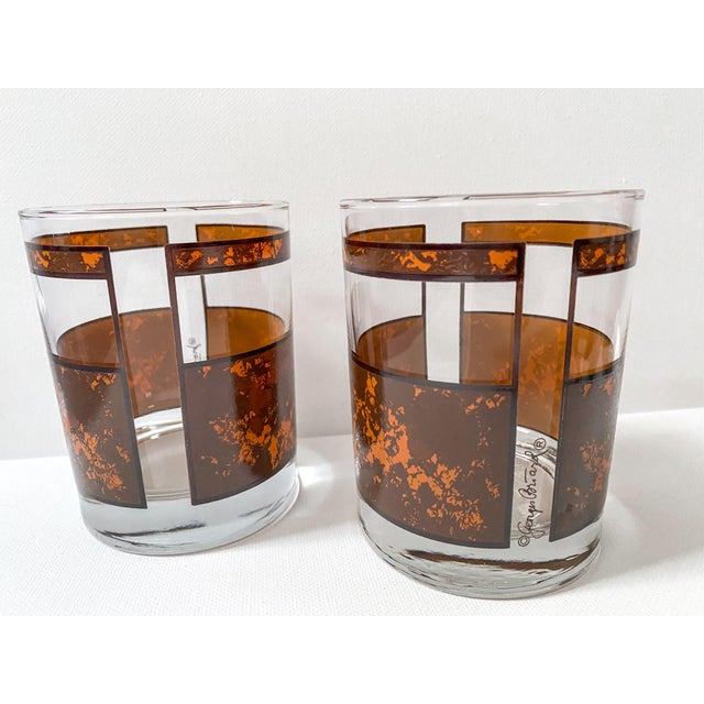Georges Briard Vintage Georges Briard Mid-Century Old Fashioned Rocks Glasses- Set of 8 For Sale - Image 4 of 9
