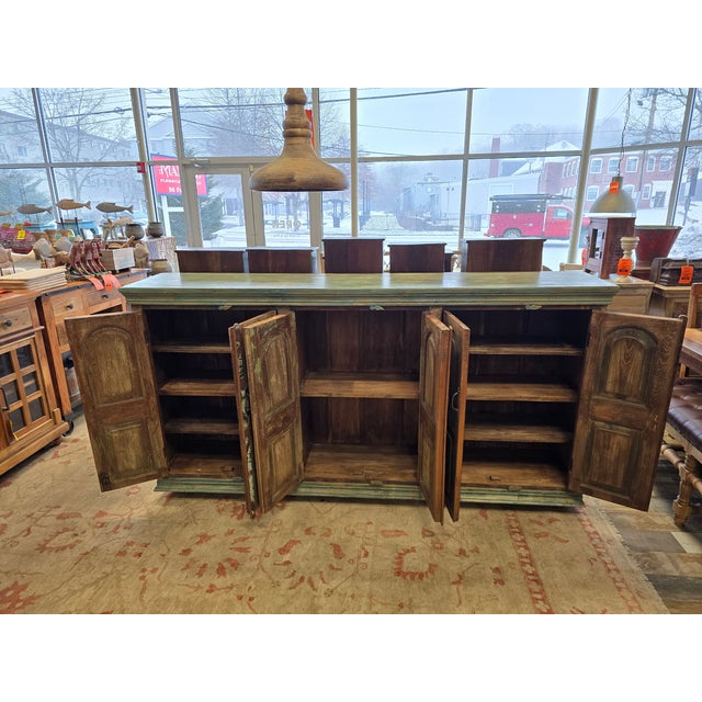 Reclaimed Wood Cabinet With Shelves, Storage, 92" Long. For Sale - Image 13 of 15