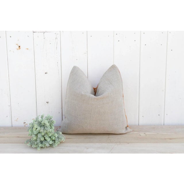 Textile Carmel Silk Phulkari Pillow For Sale - Image 7 of 9