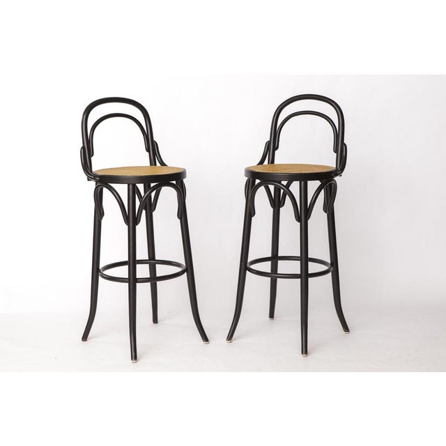 Set of Vintage Italian Bentwood Bar Stools with Vienna Cane Seats, 1990s For Sale - Image 10 of 10