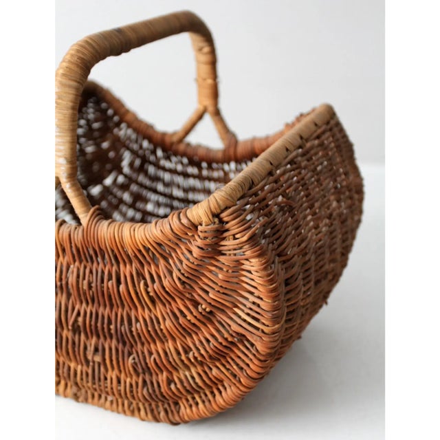 Vintage Wicker Gathering Basket For Sale - Image 12 of 12