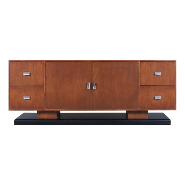 Vintage Custom-Made Walnut Credenza For Sale