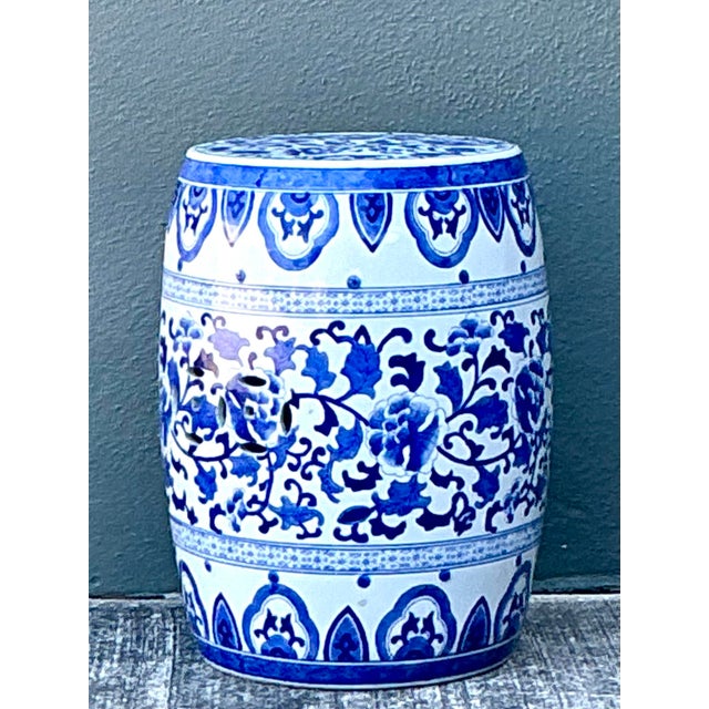 Vintage Asian Glazed Ceramic Garden Stool For Sale - Image 9 of 12