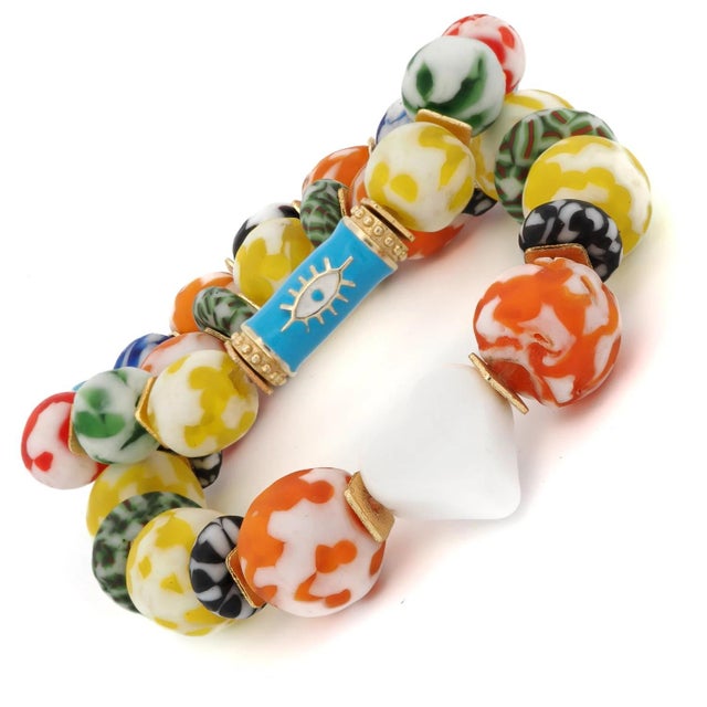 Early 21st Century Love & Luck Evil Eye Beaded Bracelet Set For Sale - Image 5 of 9
