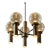 1960s Robert Long 5-Light Solid Brass & Hand-Blown Glass Chandelier, California Modern For Sale