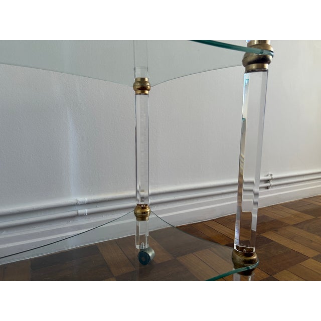 1970s Acrylic and Glass Cocktail Trolley, 1970s For Sale - Image 5 of 6