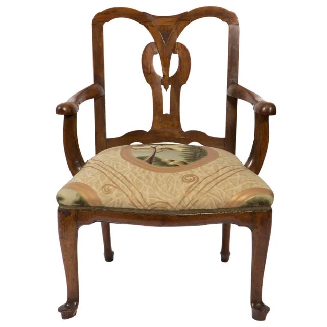 18th Century Walnut Italian Open Back Armchair For Sale - Image 13 of 13