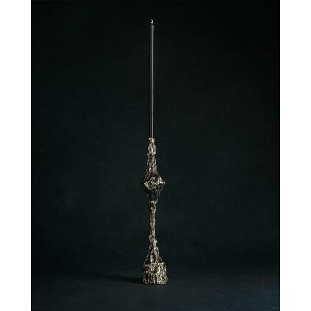 Contemporary Omnia Vanitas Vanité 3 Candelabra in Patinated Cast Bronze by William Guillon For Sale - Image 3 of 12