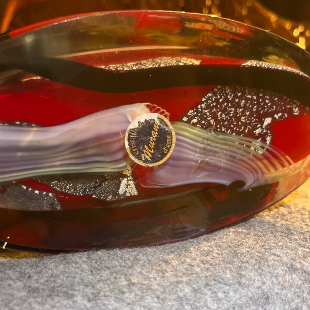 Red Mid 20th Century Abstract Murano Glass Vase For Sale - Image 8 of 11