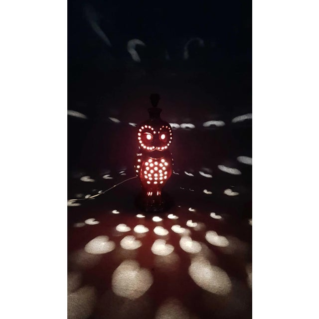 1960s Ceramic Owl Lamp, 1960s For Sale - Image 5 of 12