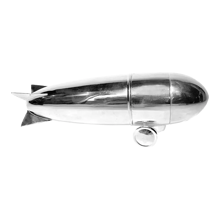 ZEPPELIN SHAKER 40 シルバー 未使用品 Vintage Art Deco Silver Zeppelin Cocktail Shaker | Chairish