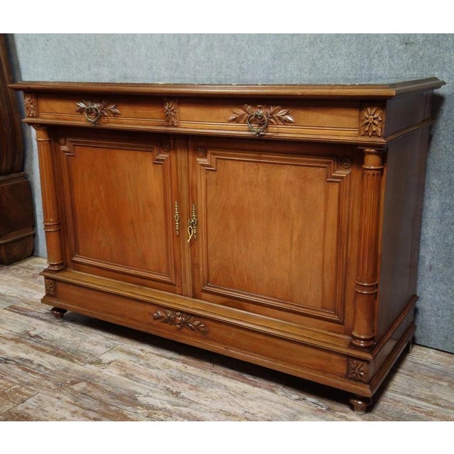 Antique Renaissance-Style Mahogany Sideboard with Marble Top, 1800s For Sale - Image 3 of 7
