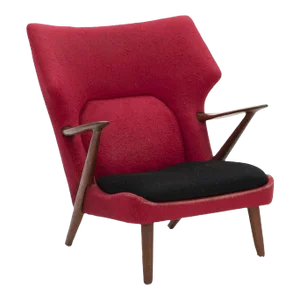 Kurt Olsen Model 221 Wingback Lounge Chair in Teak