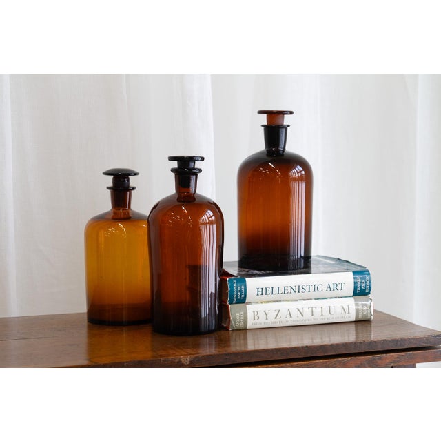 Large Danish Pharmacy Glass Bottles, 1900s, Set of 3 For Sale - Image 17 of 18
