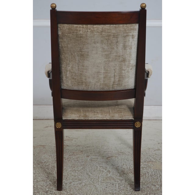 Henkel Harris Set of 8 Henkel Harris Model 106 Mahogany & Brass Dining Chairs For Sale - Image 4 of 18
