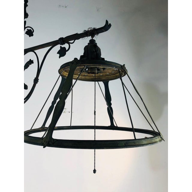1900 - 1909 1900s Arts and Crafts Forged Iron Floor Lamp For Sale - Image 5 of 10