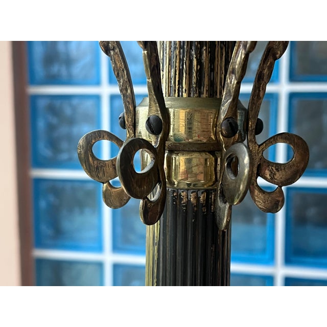 Early 20th Century Bronze and Brass Burnished Art Nouveau Belle Epoque Hanger, Bronze Grifone Feet For Sale - Image 12 of 18