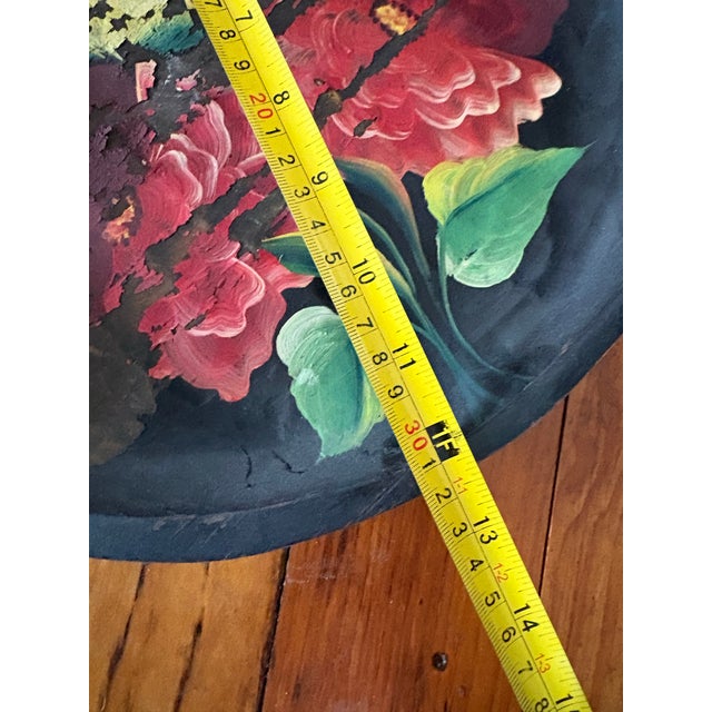 Add a dramatic pop of color to any table top with this vibrant hand painted floral wooden tray. Each flower is hand...