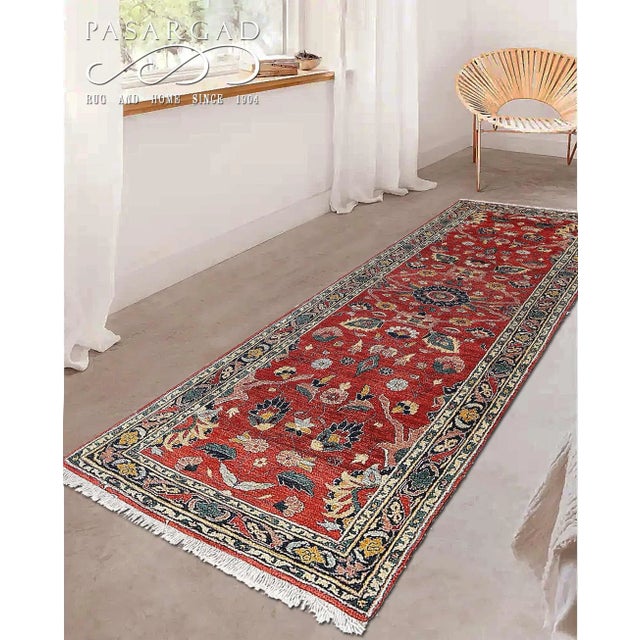 2020s Red Color Hand Knotted Persian Bidjar Runner For Sale - Image 5 of 5