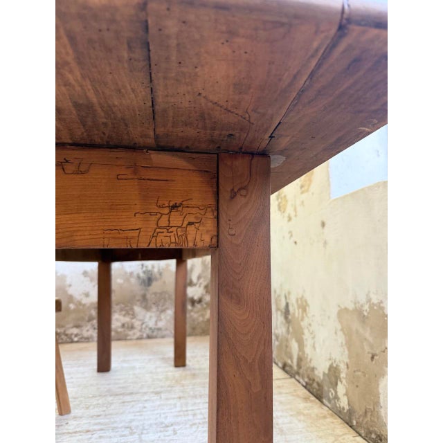 Farmhouse Table in Walnut, 1950s For Sale - Image 3 of 18