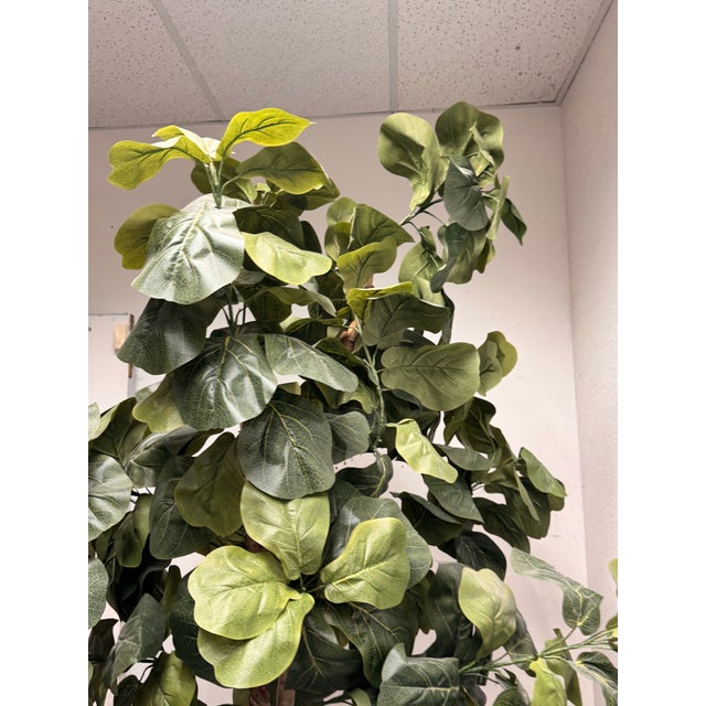 Faux Fiddle Leaf Fig Tree + Tapered Black Planter For Sale In San Francisco - Image 6 of 12