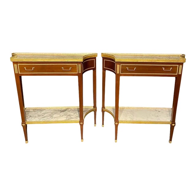 Russian Neoclassical Console Tables, Sofa Tables or Bedside Stands - a Pair For Sale