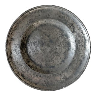 Antique Italian Pewter Charger, 15.125" Stagno Del Moro Marked Platter, Northern Italy For Sale