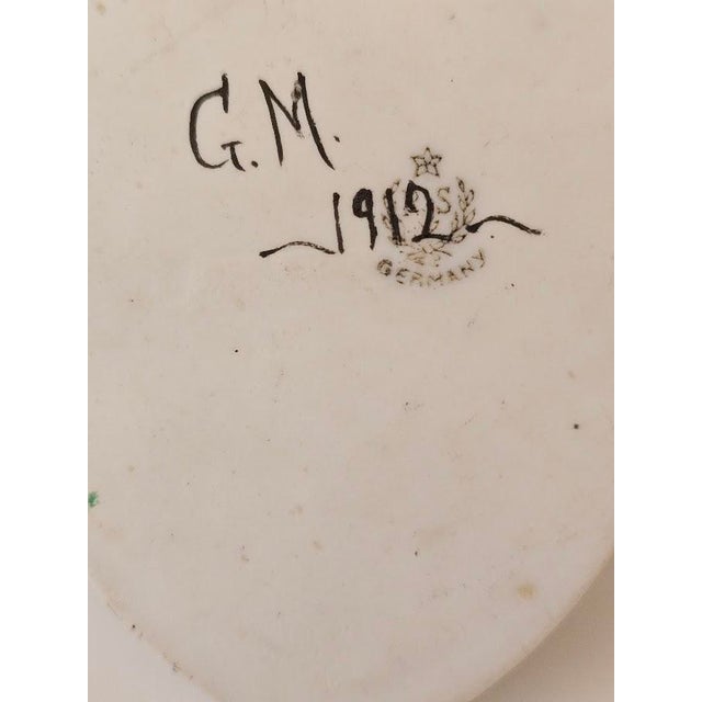 Ceramic 1912 Hand Painted Rs Prussia Germany Forget Me Nots Toothbrush Holder For Sale - Image 7 of 7
