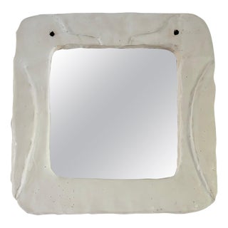 Uccelini French Ceramic Mirror by Renzo Maar For Sale