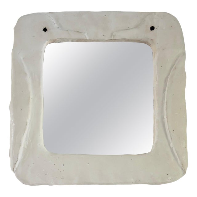 Uccelini French Ceramic Mirror by Renzo Maar For Sale