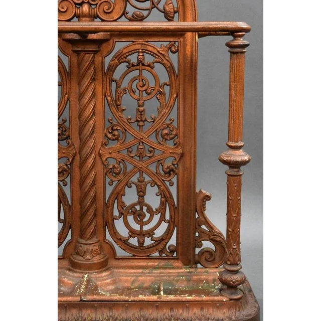 Metal Victorian Cast Iron Stick Stand by Falkirk Foundry, 1880 For Sale - Image 7 of 10
