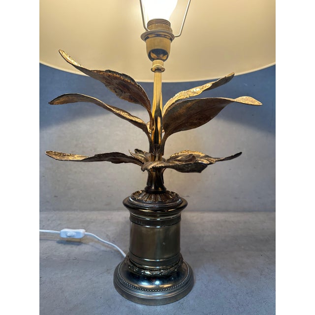 Vintage Hollywood Regency Palm Table Lamp, 1970s For Sale - Image 6 of 11