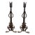 Antique French Medieval-Style Wrought Iron Andirons For Sale