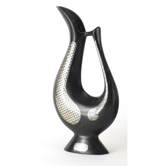 Indian Bidriware Ewer is an original decorative object realized at the end of 20th century by Indian manufacture. This...