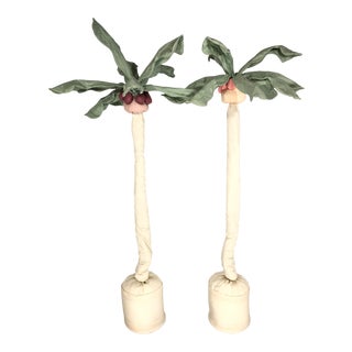Vintage Fabric Coconut Palm Tree Sculptures For Sale