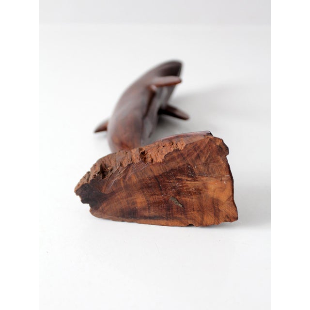 Wood Mid-Century Ironwood Dolphin Sculpture For Sale - Image 7 of 11